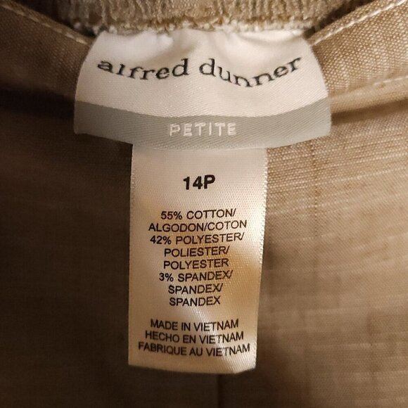 Alfred Dunner Petite Tan Elastic Waist Pants 14P - Picture 8 of 9